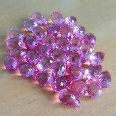 Gota Facetada 16x10 mm Rosa Acrílico 25g aprox. 30 unidades