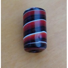 Murano 22x12 mm marron com branco  preto uma unidade