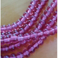 Bola 06x08 mm Rosa Vidro Fio com aprox. 40 unidades