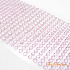 Cartela autocolante cristal rosa 5 mm 430 unidades