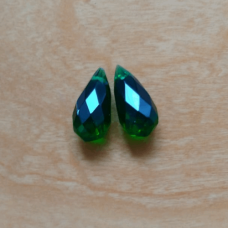 Cristal 20x10 mm Verde  Gota 2 unidades