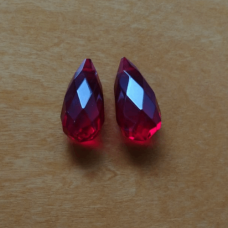 Cristal 25x12 mm Vermelho Gota 2 unidades