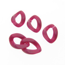 Elo de Resina Pink Pequeno 22x16 mm - 20 Unidades