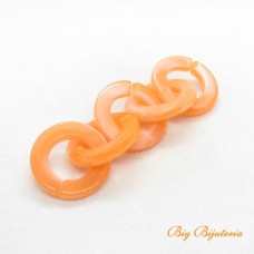 Elo de resina laranja redondo 32 mm 5 unidades