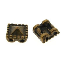 Entremeio Ouro Velho 8x8 mm Pirâmide 5  unidades