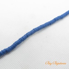 Disco de fimo 4mm azul 1 fio
