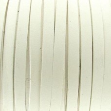 Cordão de Camurça 3 mm Branco c/ Couro 5 metros