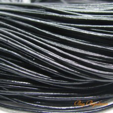 Fio de couro natural preto 1.5 mm 1 metro