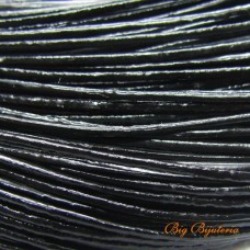 Fio de couro natural preto 1 mm 1 metro