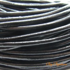 Fio de couro natural preto 3 mm 1 metro