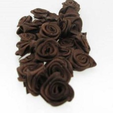 Flor de Tecido 15 mm Chocolate 10  unidades