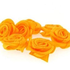 Flor de Tecido Amarelo 15 mm 10  unidades