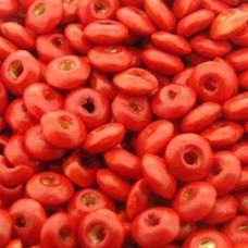 Madeira Vermelho 06 mm Disco 25 g aprox. 550  unidades