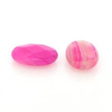 Pedra Agata Pink Oval 12X18 mm 5  unidades