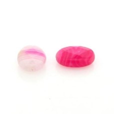 Pedra Agata Pink Oval 6x7 mm 5  unidades