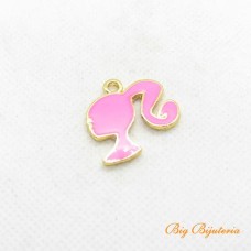 Pingente barbie ouro flash 25x25 mm pink 1 unidade