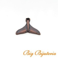 Pingente Cobre 22x19x02 mm Rabo de Baleia 3  unidades