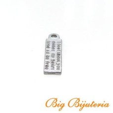 Pingente Grafite 30x08x02 mm Placa 3  unidades