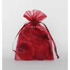 Saquinho organza Vermelho 18x13 cm 5  unidades